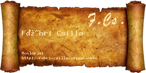 Fábri Csilla névjegykártya